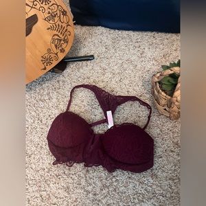 PINK Burgundy Date Push-up Bra